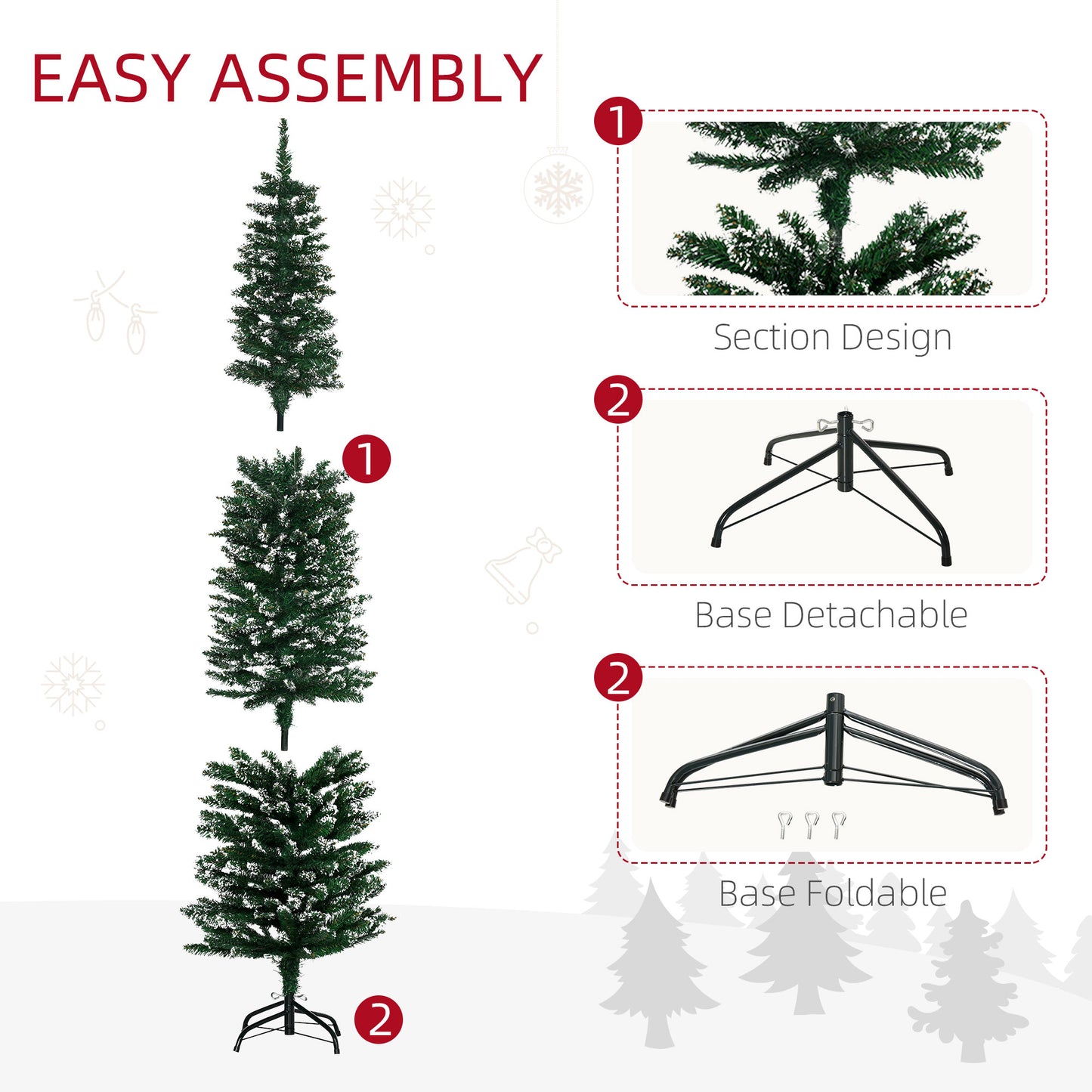 6FT Artificial Snow Dipped Christmas Tree Home Indoor Decoration Green