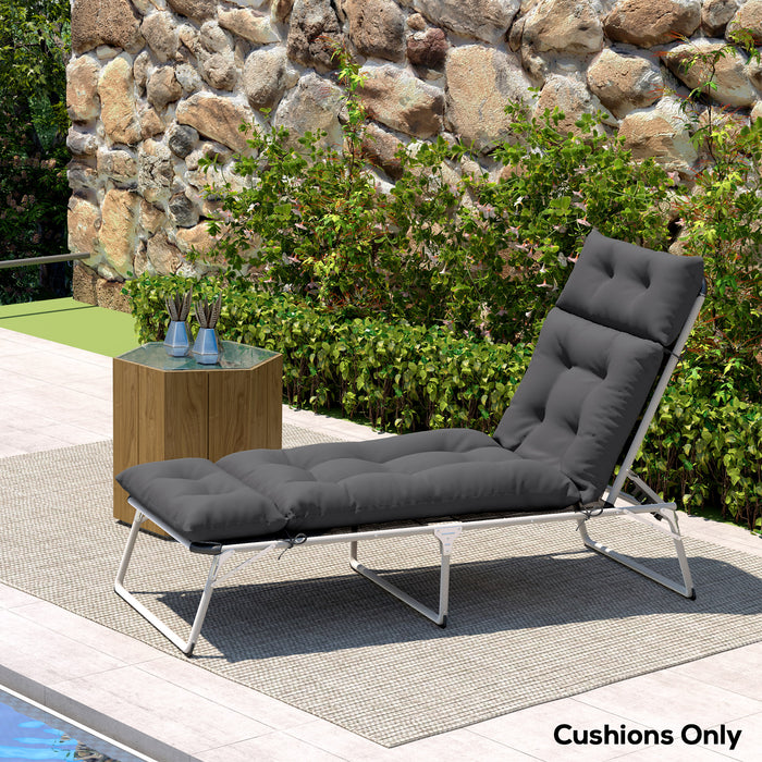 Sun Lounger Cushion Only, Garden Lounge Chair Cushion, Dark Grey