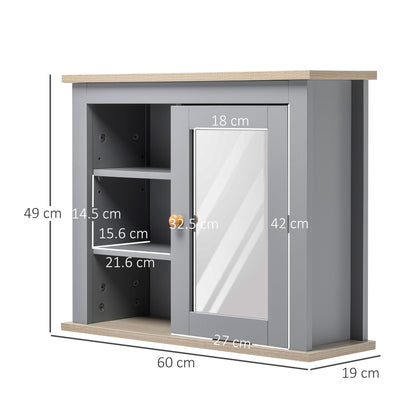Bathroom Mirror Cabinet Storage Organizer with Open Inside Shelves
