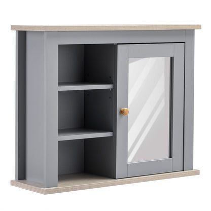 Bathroom Mirror Cabinet Storage Organizer with Open Inside Shelves