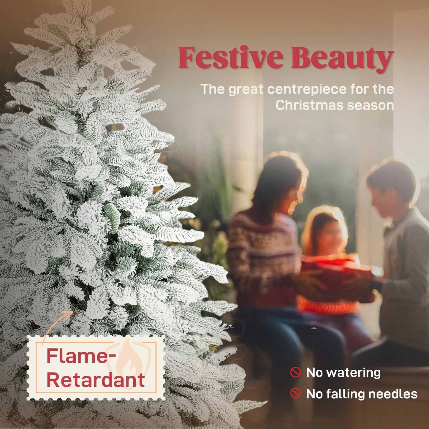 5 ft Artificial Christmas Tree with 717 Branches, Hinged Xmas Tree