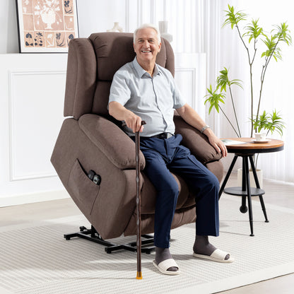 Power Lift Recliner Chair for Elderly with Massage, Dark Brown