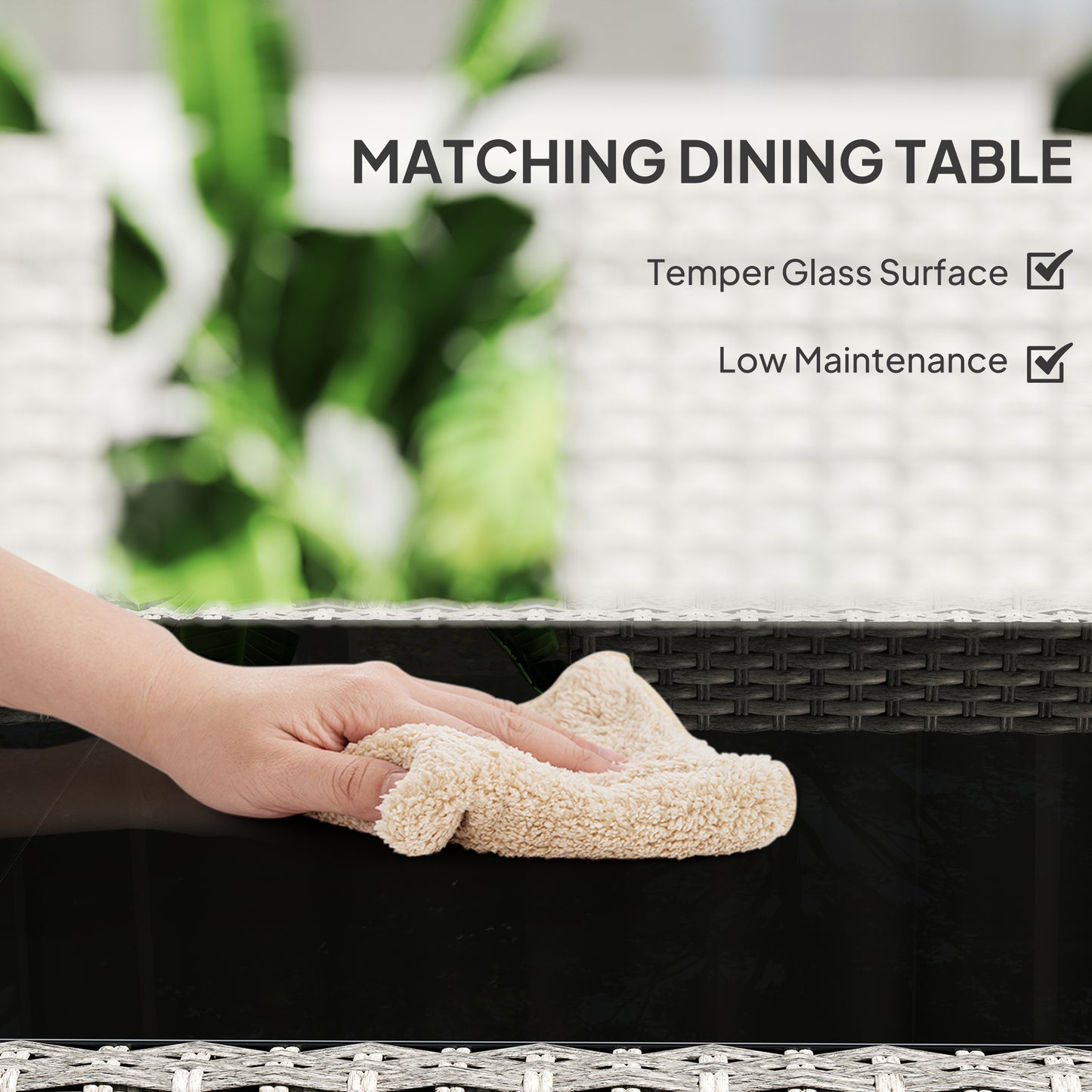 6 Seater Rattan Garden Furniture Set with Cushions, Mixed-Grey