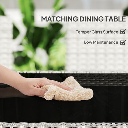 6 Seater Rattan Garden Furniture Set with Cushions, Mixed-Grey