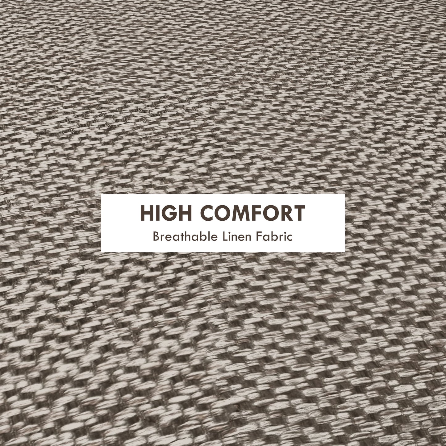 Round Ottoman Stool with Storage, Linen Fabric Upholstered Foot Stool with Padded Seat, Hidden Space and Wood Legs