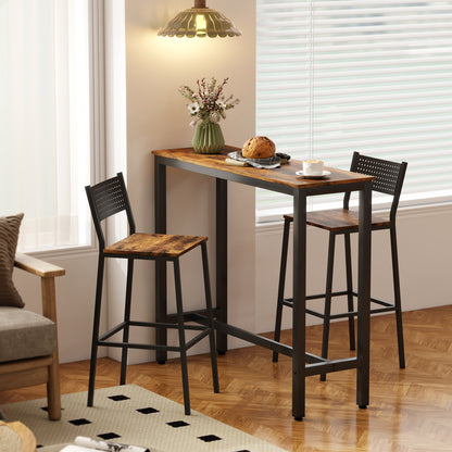 Bar Table Coffee Table with Adjustable Footpads for Breakfast Dining