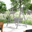 2 Seater Wooden Garden Swing Seat Hammock Bench Lounger, Grey