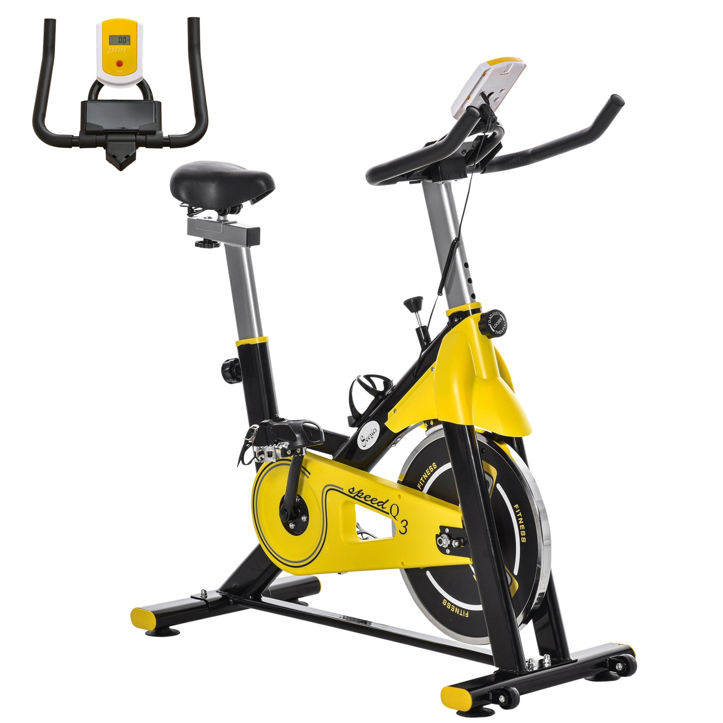 Exercise Bike w/ 6kg Flywheel Belt Drive, Adjustable Resistance
