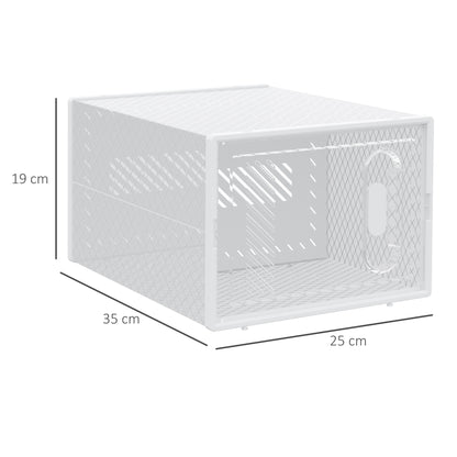 8PCS Stackable Clear Plastic Shoe Storage Box for UK/EU Size 8.5/43