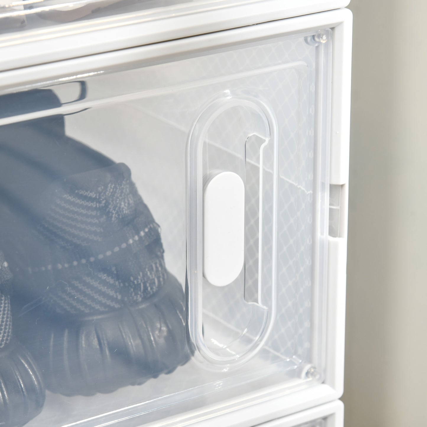 8PCS Stackable Clear Plastic Shoe Storage Box for UK/EU Size 8.5/43