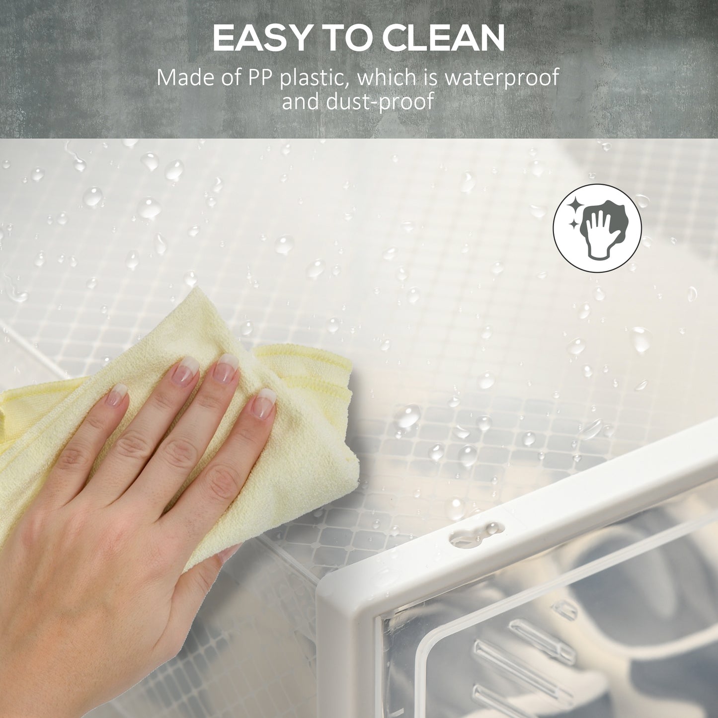 8PCS Stackable Clear Plastic Shoe Storage Box for UK/EU Size 8.5/43