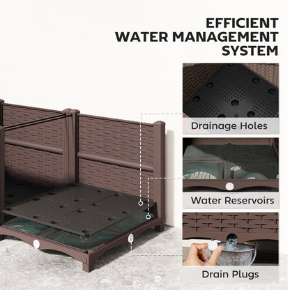 Plastic Raised Garden Bed with Legs and Drainage Holes and Plugs