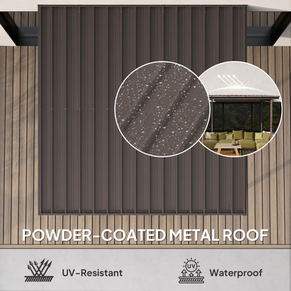 3 x 3(m) Waterproof Metal Pergola Easy to Assemble Lean to Pergola