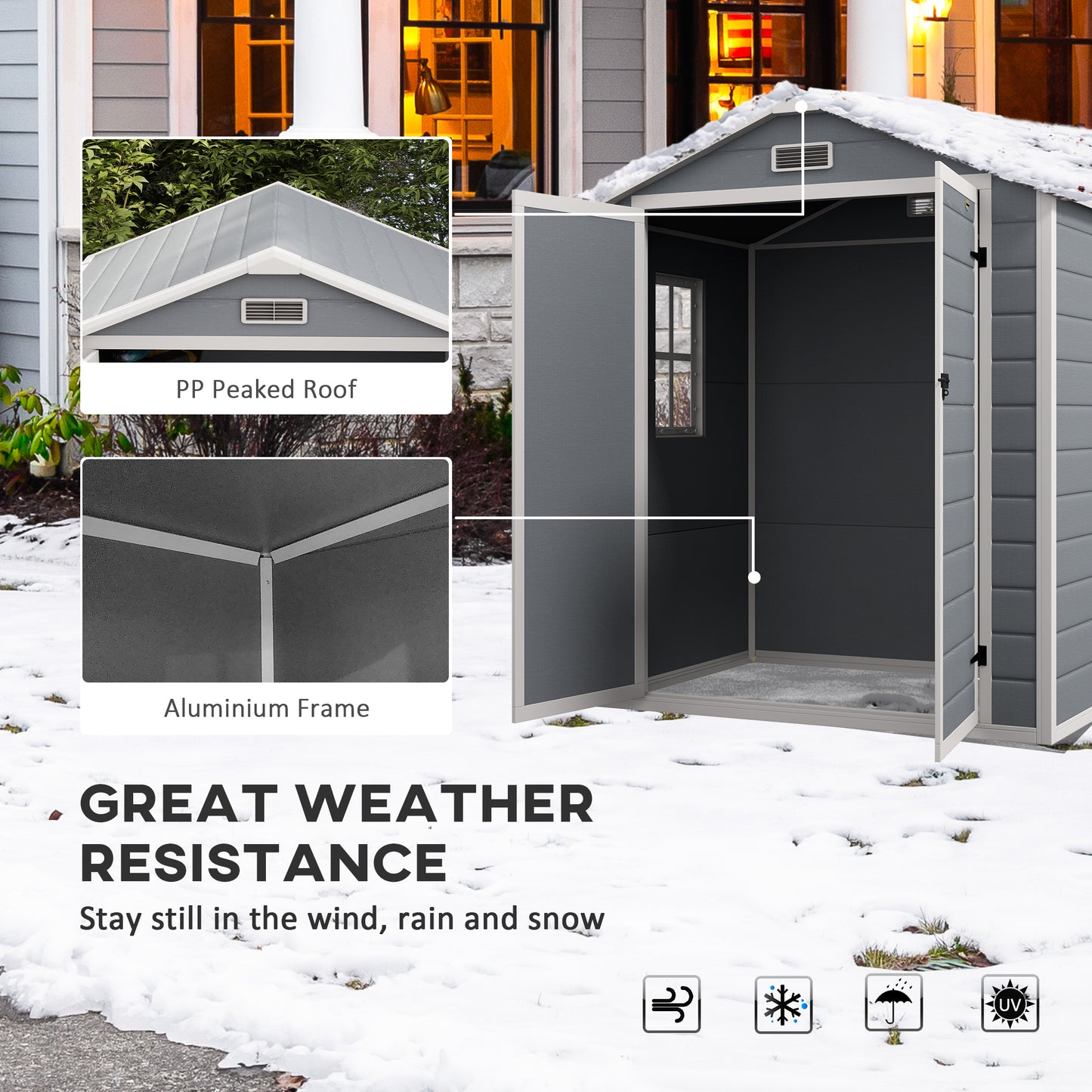 Lock Up Shed - 6Ft x 4.5Ft Garden Shed in Grey