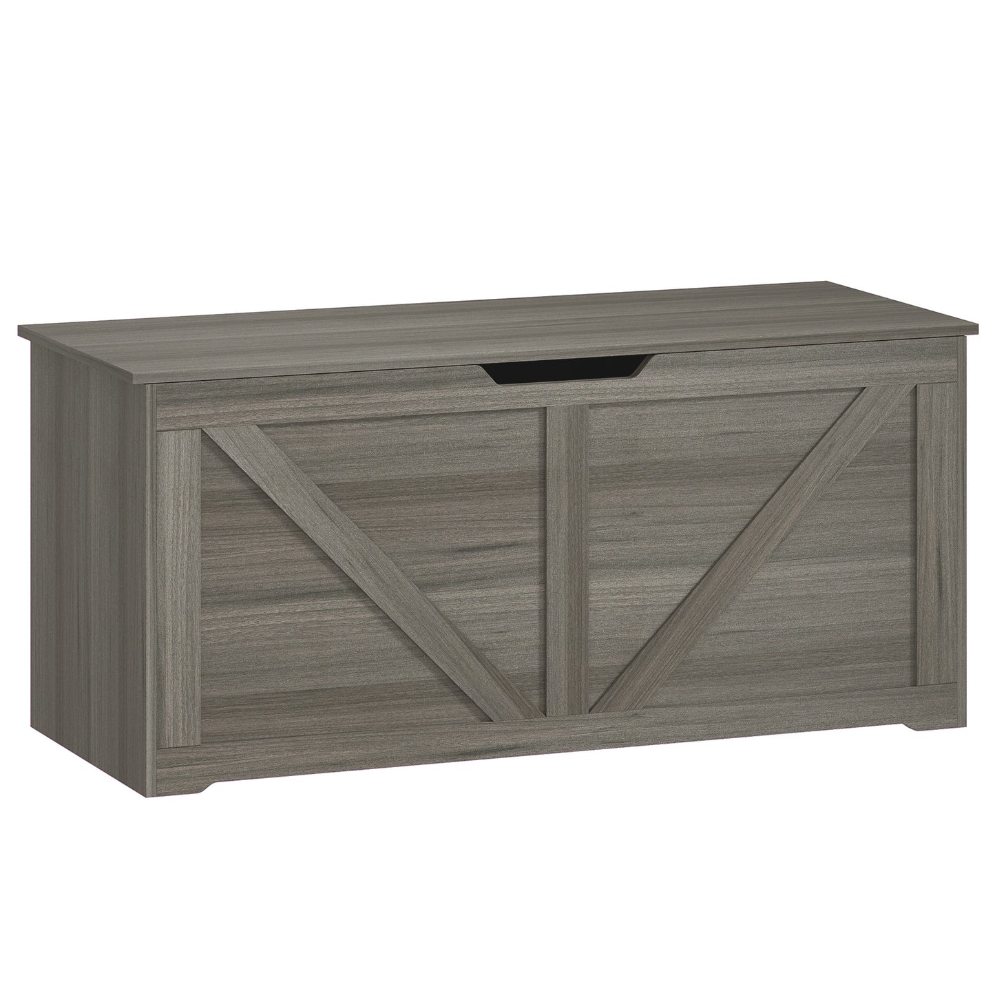 Storage Trunk for Living Room, with Safety Hinges, 100cm, Dark Grey