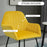 Modern Arm Chair Upholstered Accent Chair with Metal Base for Living Room Yellow