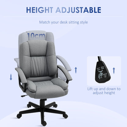 Swivel Executive Office Chair Mid Back Chair w/ Arm, Grey