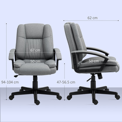Swivel Executive Office Chair Mid Back Chair w/ Arm, Grey