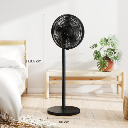 40 cm Standing Pedestal Fan, Quiet Electric Cooling Floor Fan, Black