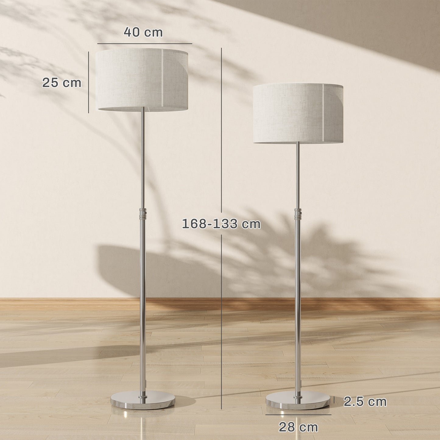 Modern Dimmable Standing Lamp with Adjustable Colour Temperatures