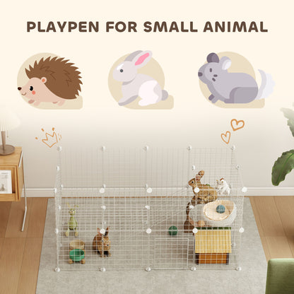 DIY Pet Playpen 36 Panel for Rabbit Chinchilla Hedgehog, White
