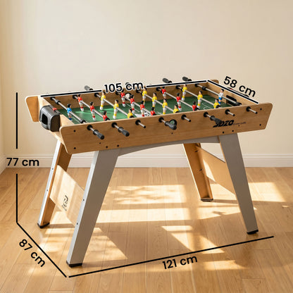 4ft Table Football, Foosball Table Game for Adults, Natural Wood