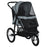 Pet Stroller Jogger for Medium Small Dogs, Foldable Cat Pram Dog Pushchair with Adjustable Canopy, 3 Big Wheels, Grey