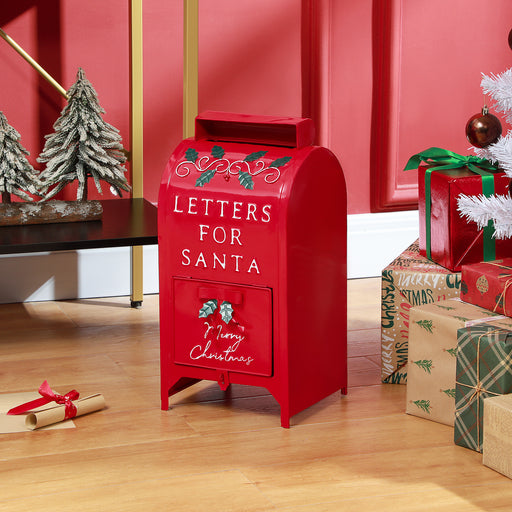 Christmas Post Box Freestanding or Wall Mounted for Xmas Decoration