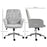 Linen Computer Chair with Armrest, Modern Swivel Chair with Adjustable Height, Grey