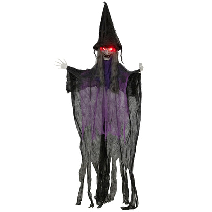 Voice Activated Halloween Animatronics Hanging Witch, Purple