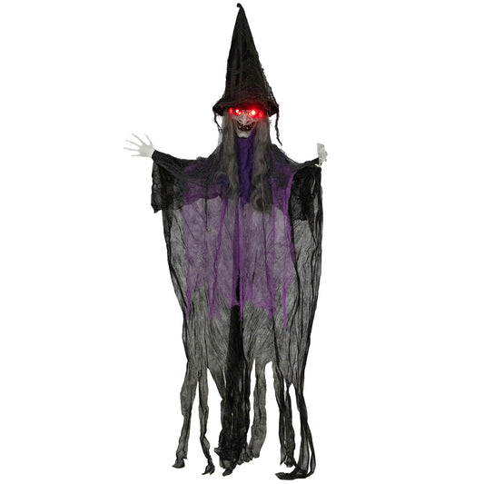 Voice Activated Halloween Animatronics Hanging Witch, Purple