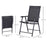 Set of 2 Garden Chairs Outdoor Patio Foldable Metal Park Dining Seat Yard Furniture Black