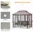 3 Seater Swing Chair Hammock Gazebo Patio Bench Outdoor with Double Tier Canopy, Cushioned Seat, Mesh Sidewalls, Grey