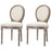 Dining Chairs Set of 2, French-Style Kitchen Chairs with Padded Seats Wood Frame and Brushed Curved Back, Cream White