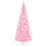 7' Tall Prelit Pencil Slim Artificial Christmas Tree with Realistic Branches, 350 Warm White LED Lights and 818 Tips, Xmas Decoration, Pink