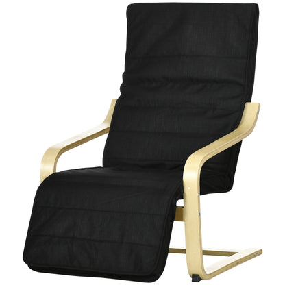 Lounge Chair Recliner Adjustable Footrest Home Black