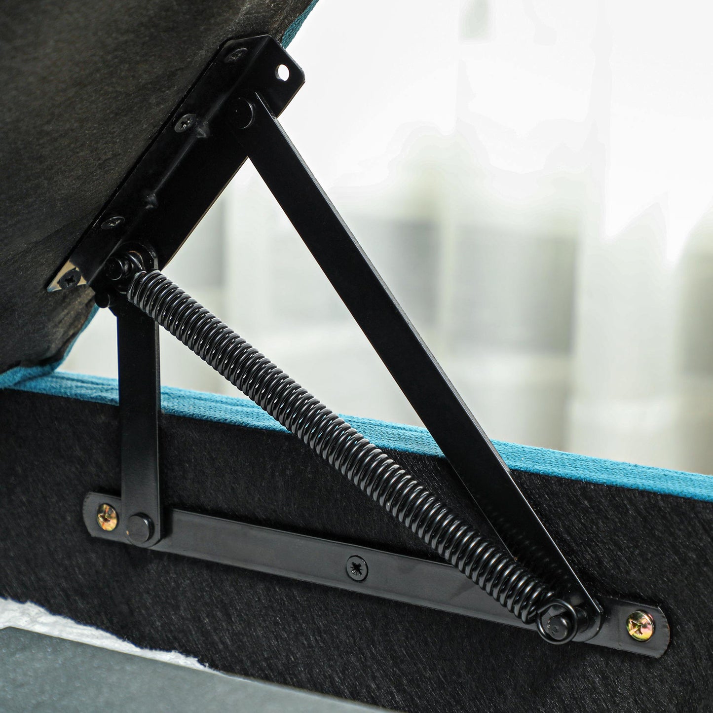 L Shaped Convertible Modular Sectional Sofa w/ Storage Wood Frame Light Blue