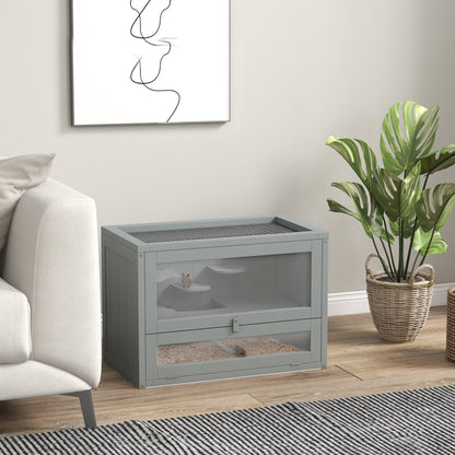 2 Levels Wooden Hamster Cage Mice Rodents Hutch Small Animals