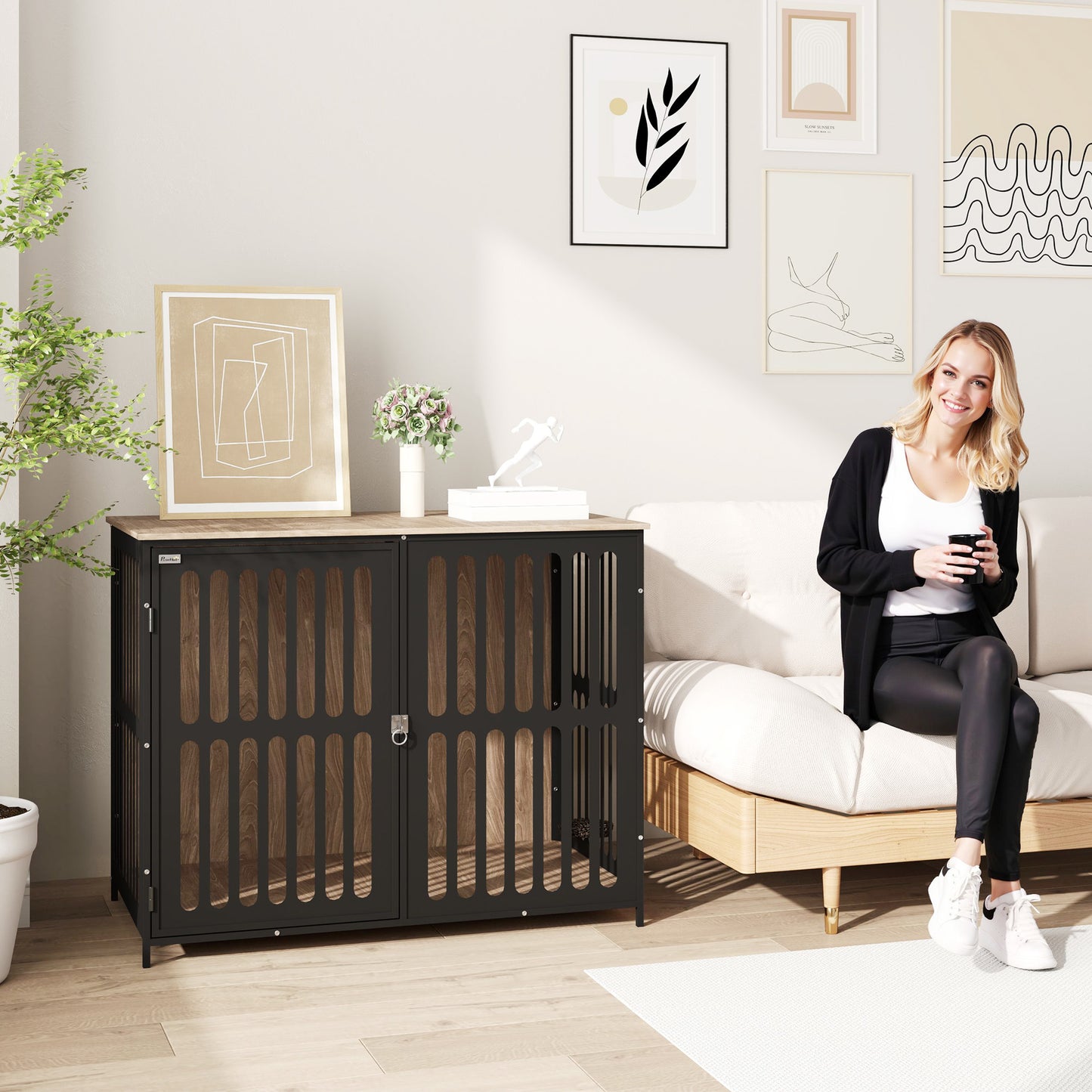 Cat Litter Box Enclosure, Litter Box Furniture, Walnut Brown