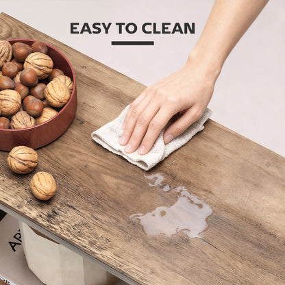 Narrow Side Table with Storage, Bedside End Table, Walnut Brown