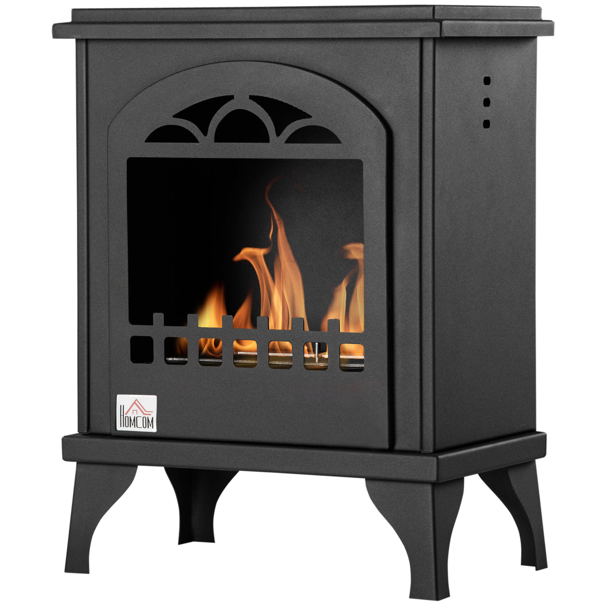 Free Standing Bio Ethanol Fireplace Heater with 0.9L Tank, Black