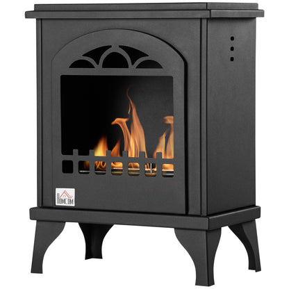 Free Standing Bio Ethanol Fireplace Heater with 0.9L Tank, Black