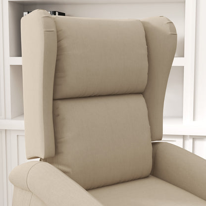 Power Lift Recliner Armchair, Electric Lift Chair for Elderly, Fabric Riser and Reclining Chair Beige