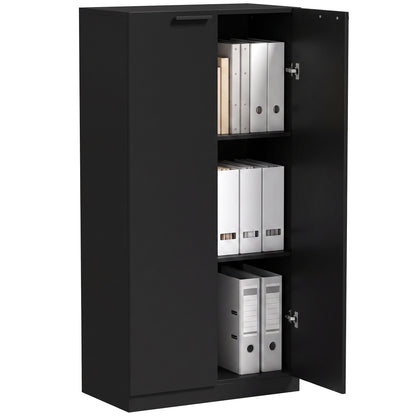 3-Tier Wooden Storage Cabinet Cupboard Tall Soft Close 120 cm Black