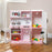 Play Kitchen, Pretend Toy Kitchen w/ Toy Phone, Chalkboard, Sink