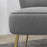 Set of 2 Accent Chairs, Upholstered Living Room Chairs with Gold Tone Steel Legs, Wingback Armless Chairs, Grey