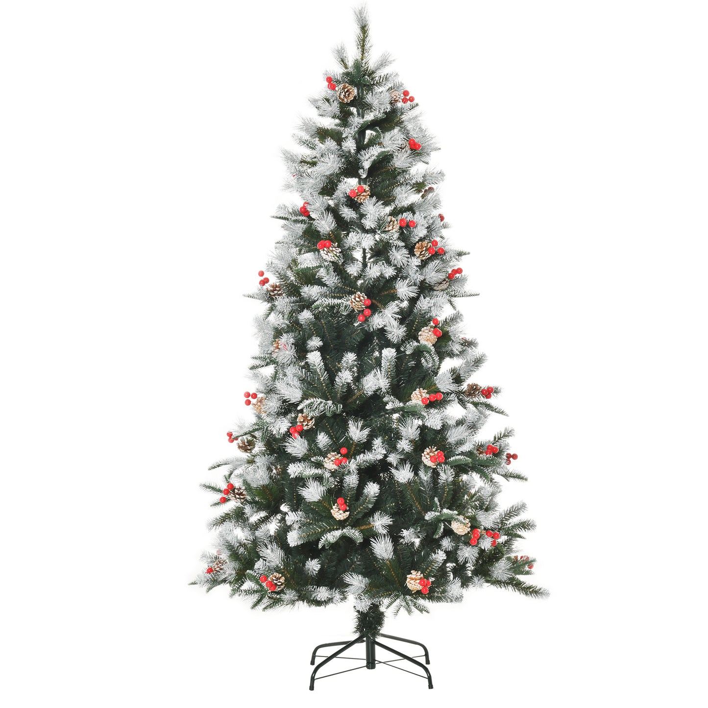 6FT Artificial Snow Dipped Christmas Tree Xmas Holiday Pencil Tree Green