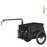 Steel Trailer for Bike, Bicycle Cargo Trailer with 65L Foldable Storage Box and Safe Reflectors, Max Load 40KG, Black