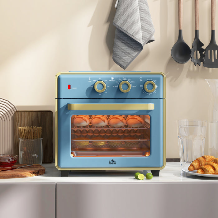 20L Mini Oven with Adjustable Temperature, 60 Min Time 1400W, Blue