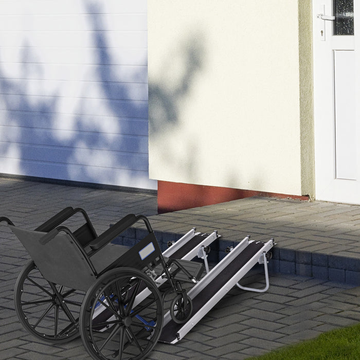 Aluminium Telescopic Wheelchair Ramps, 244cm, 270kg, Folding Ramp